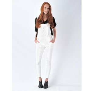 Brand new Wishlist skinny leg white overalls
